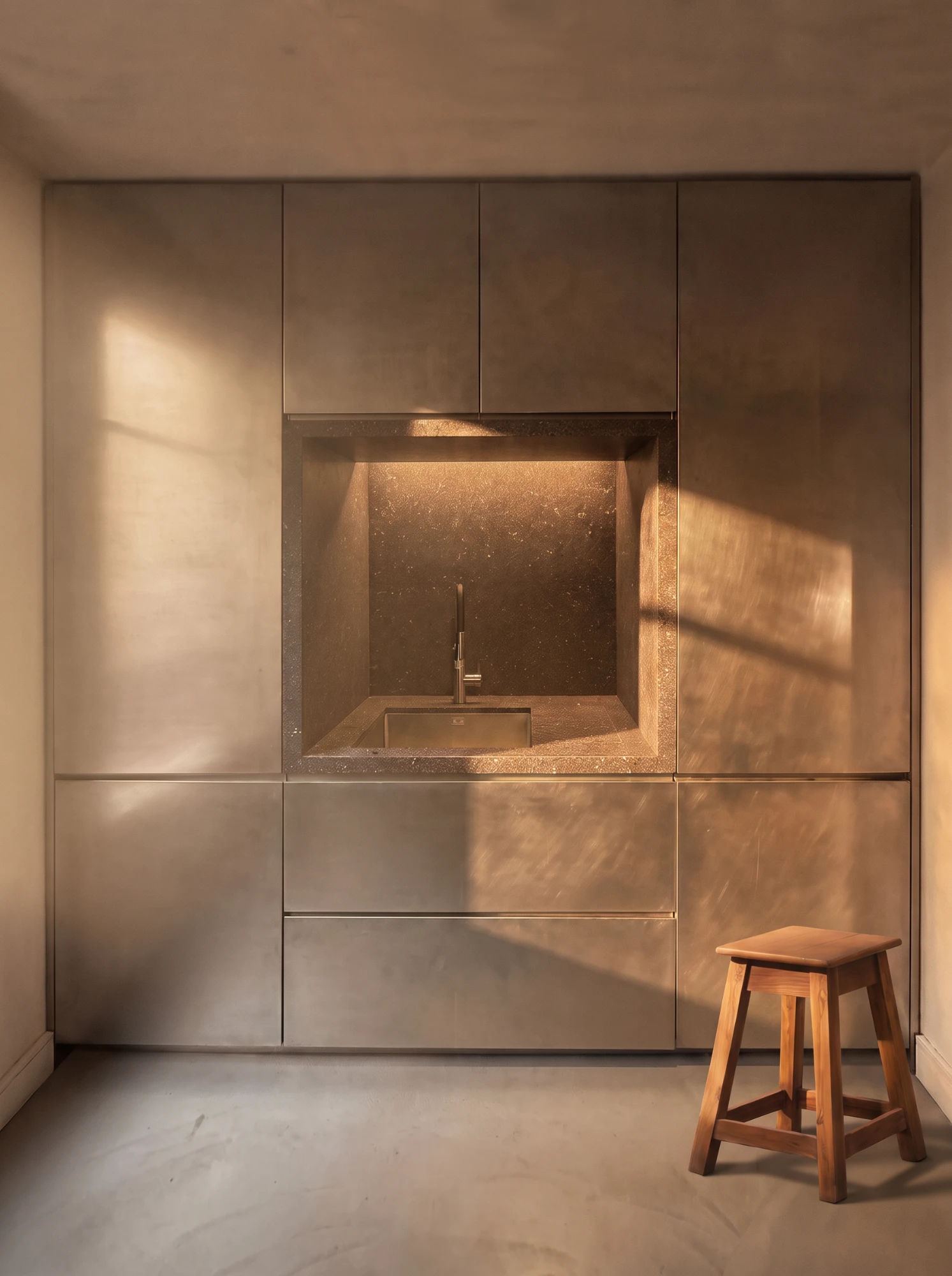 Laffitte, niche évier en inox